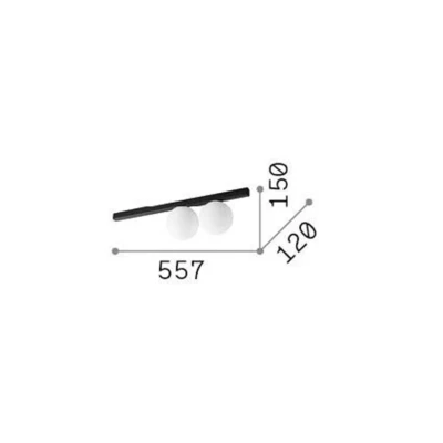 Afbeelding van Ideal Lux Binomio plafondlamp, zwart, 2 lamps, metaal, glas