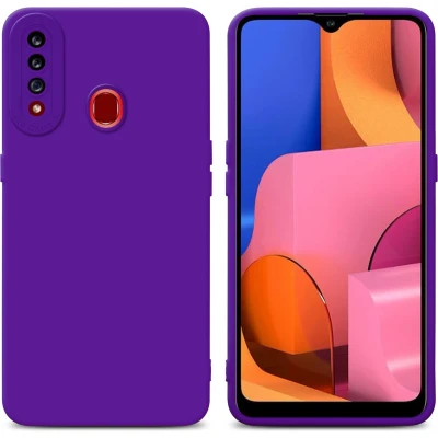 Afbeelding van Cadorabo Hoesje geschikt voor Samsung Galaxy A20s in Fluid DONKER PAARS Beschermhoes gemaakt van flexibel TPU silicone Cover Case