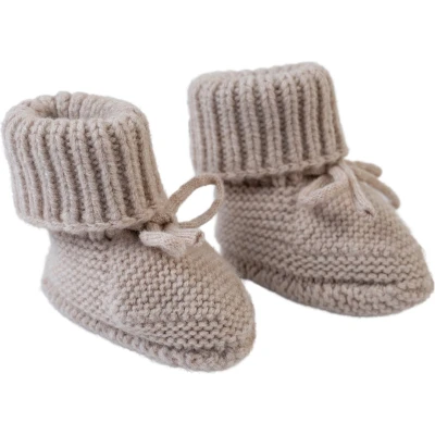 Afbeelding van Lodger Babysloffen Slipper Folklore Merino Wool Beige 0 6mnd