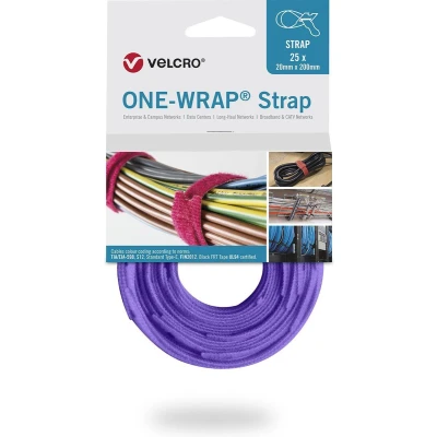 Afbeelding van VELCRO ONE WRAP Strap 20 Mm X 200 Mm. Paars (25 Stuks)
