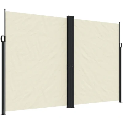 Afbeelding van Windscherm uittrekbaar 220x600 cm crèmekleurig