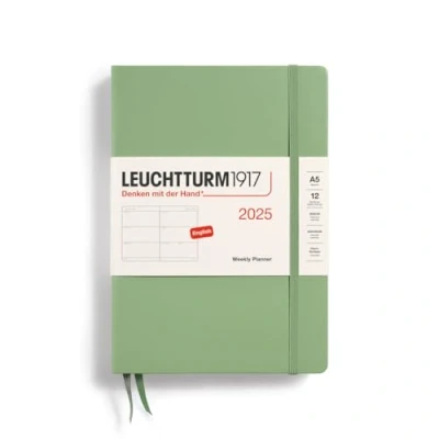 Afbeelding van Leuchtturm1917 Weekly Planner A5 Medium 12 maanden 2025 Hardcover Sage