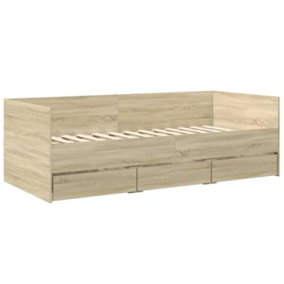 Afbeelding van vidaXL Slaapbank met lades 90x190 cm bewerkt hout sonoma eikenkleurig