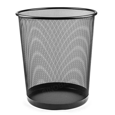 Afbeelding van Sinoba Prullenbak van ijzerdraad, hoogte 34 cm, 18 liter, zwart