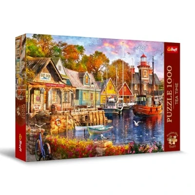 Afbeelding van Trefl Premium Plus Quality Tea Time puzzel: hoek aan zee 1000 stukjes, geschilderde nostalgische fotoserie, perfect op elkaar afgestemde stukken, voor volwassenen en kinderen vanaf 12 jaar