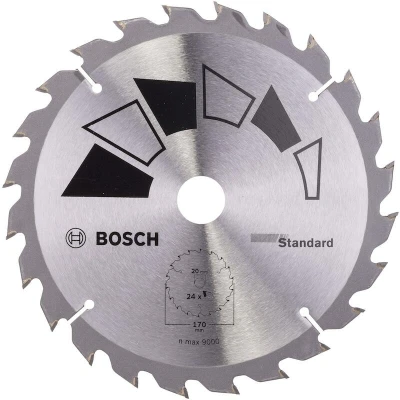 Afbeelding van Bosch Accessories Standard 2609256812 Hardmetaal cirkelzaagblad 170 x 20 mm Aantal tanden: 24 1 stuk(s)