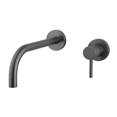 Afbeelding van Wiesbaden Slim Twenty eenhendel wastafel afbouwdeel gunmetal