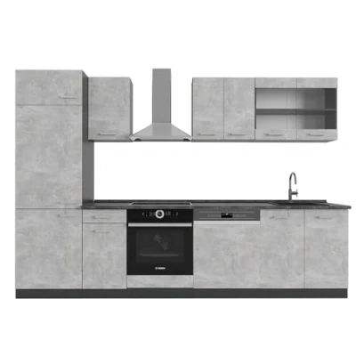 Afbeelding van Vicco Complete keukeneenheid R Line, Beton/antraciet, 300 cm , WB Antraciet