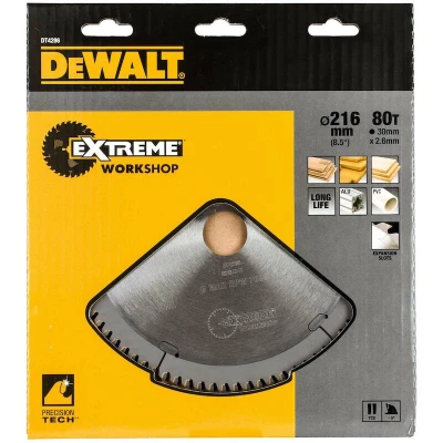 Image de DEWALT DT4286 QZ lame de scie circulaire 216x30x80T, trapézoïdale, négative 5, encoche 2.6mm