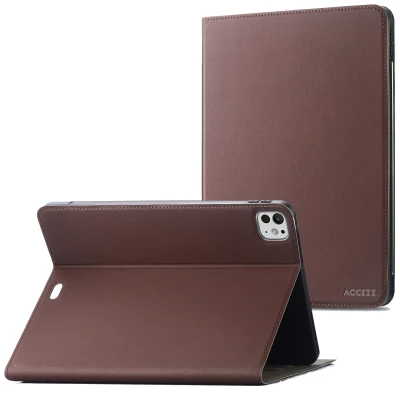 Afbeelding van Accezz Tablet Hoes Geschikt voor iPad Pro 13 (2024) M4 Classic Case Bruin