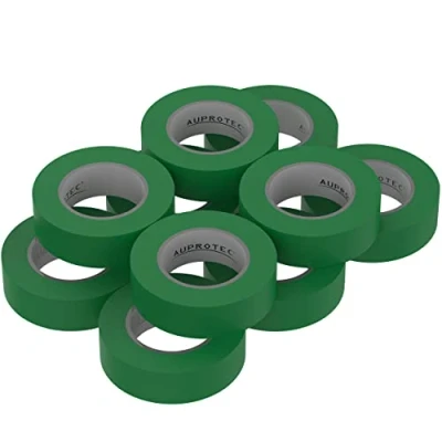 Afbeelding van AUPROTEC 10 stuks VDE PVC isolatietape voor elektriciens groen 15 mm x m DIN EN 60454 3 1