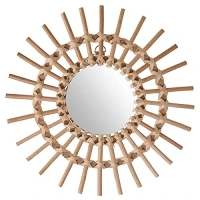 Afbeelding van Atmosphera Bamboe Spiegel Rond D30 cm Rotan Wandspiegel
