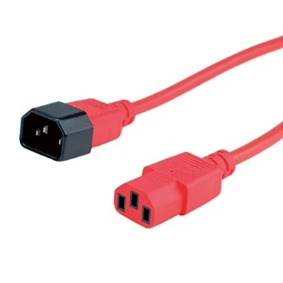 Afbeelding van ROLINE stroomverlengkabel, IEC 320 C14 C13, rood, 1,8 m