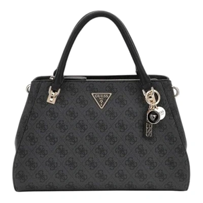 Afbeelding van GUESS Handtas Schoudertas Noelle Girlfriend Satchel Coal Logo Antraciet