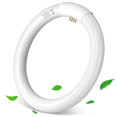 Afbeelding van Aigostar 22W T9 ronde TL buis, G10Q voet, 6500K koudwit licht, 1200 lumen. CRI ≥ 80, gelijk aan 83W halogeenlamp, energiebesparing. Diameter van 21cm.