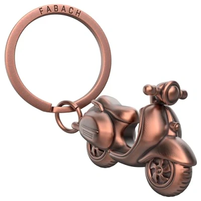 Afbeelding van FABACH Vespa sleutelhanger scooter cadeau voor rijders geschenken geluksbrenger voorzichtig rijden, Antiek roségoud, Vintage stijl
