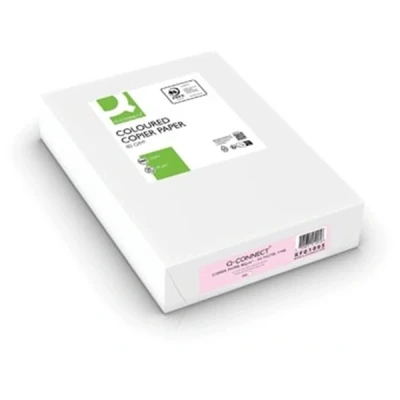 Afbeelding van Q CONNECT gekleurd kopieerpapier, A4, 80g, pak van 500 vel, roze 5 stuks