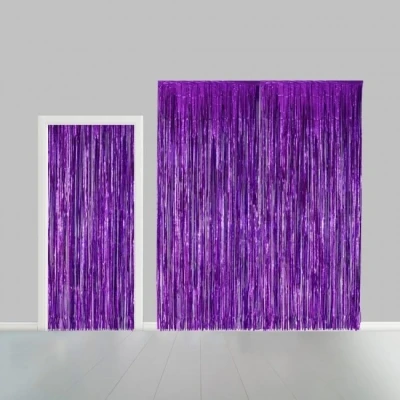 Image de Feuille de rideau porte violet 100x240cm