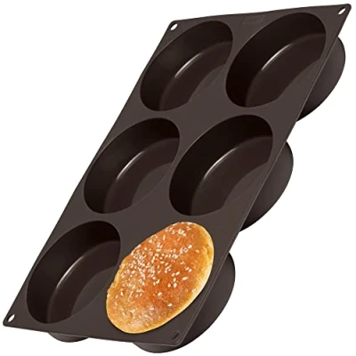 Afbeelding van Lurch Flexiform Bakvorm voor 6 hamburgerbroodjes Silicone ø 10cm