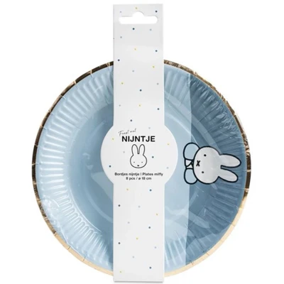 Afbeelding van Bord Nijntje baby blauw 18 cm 8 stuks