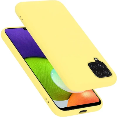 Afbeelding van Cadorabo Hoesje geschikt voor Samsung Galaxy A22 4G / M22 M32 in LIQUID GEEL Beschermhoes gemaakt van flexibel TPU silicone Case Cover
