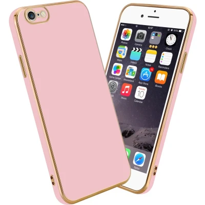 Afbeelding van Cadorabo Hoesje geschikt voor Apple iPhone 6 PLUS / 6S in Glossy Roze Goud Beschermhoes Case Cover van flexibel TPU silicone en met camerabescherming