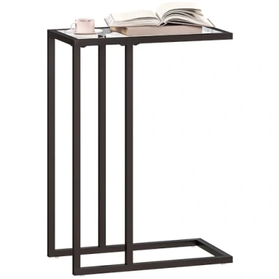 Afbeelding van HOMCOM Bijzettafel Staal 46x25x63,5cm Zwart