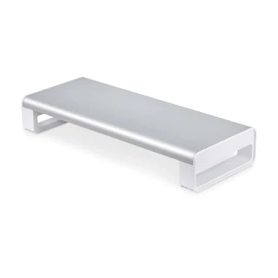 Image de StarTech.com Support pour moniteur Ergonomique, Jusqu&#039;à 15kg, Hauteur 9cm bureau blanc et argent Conformité TAA