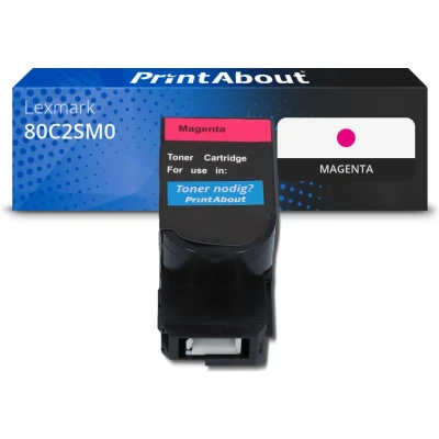 Afbeelding van Huismerk Lexmark 80C2SM0 (802SM) Toner Magenta