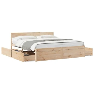 Image de vidaXL Cadre de lit sans matelas 180x200 cm bois massif pin3282339