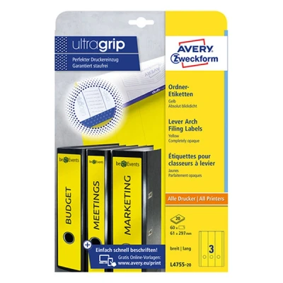 Image de Avery L4755 étiquettes pour dossiers 60 unités