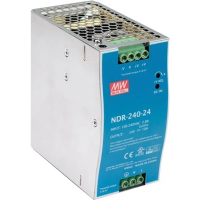 Afbeelding van 240 W ENKELVOUDIGE UITGANG INDUSTRIËLE DIN RAIL VOEDING 24 V 10 A