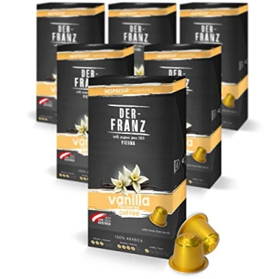 Afbeelding van Der Franz Nespresso Complatible koffiecapsules met vanillesmaak, 60 capsules (6 x 10 cm)