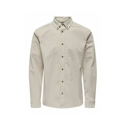 Afbeelding van Only &amp; Sons Onsmichael Stretch Overhemd, Heren, Maat: XS, Silver lining