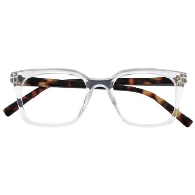 Image de OPULIZE KOI Lunettes de lecture Grande monture rectangulaire Transparent Homme Femme Charnières à ressort R50 C +3.00