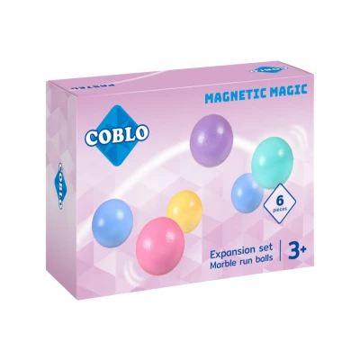 Afbeelding van Coblo Pastel Knikkerbaan Ballen 6 stuks