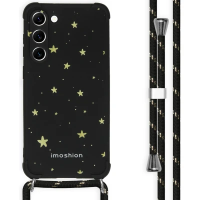 Afbeelding van iMoshion Hoesje Geschikt voor Samsung Galaxy S23 Plus met Koord Design Goud / Stars Gold