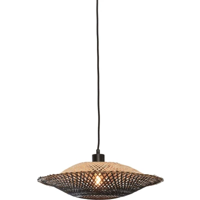 Afbeelding van GOOD&amp;MOJO Hanglamp Kalimantan Bamboe/Zwart Ø44cm Zwart