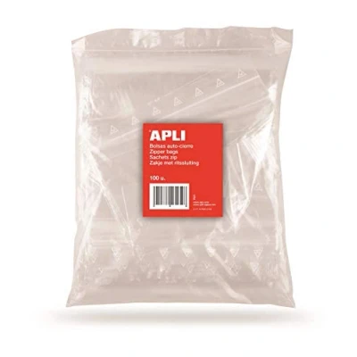 Afbeelding van Set opslagtassen Apli Zelfsluitend Plastic 100 Stuks Claro 255 x 355 mm