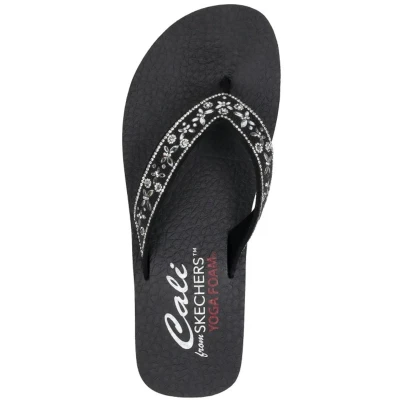 Afbeelding van Skechers Vinyasa Butterfly Kiss Dames Slippers Zwart