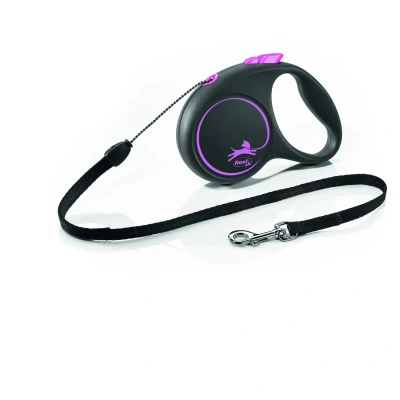 Afbeelding van Flexi Black Design Koord S 5 m Hondenriem Roze&amp;Zwart