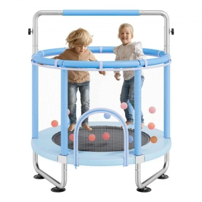 Image de VEVOR Mini trampoline fitness rebounder pour enfants avec filet 1470 mm bleu