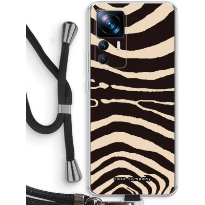 Afbeelding van Case Company® hoesje met Koord geschikt voor Xiaomi 12T Arizona Zebra Telefoonhoesje Zwart Bescherming aan alle Kanten en Over de Schermrand