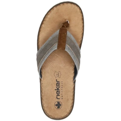Afbeelding van Rieker Teenslippers, Heren, Maat: 40, Braun Hoogwaardig imitatieleer