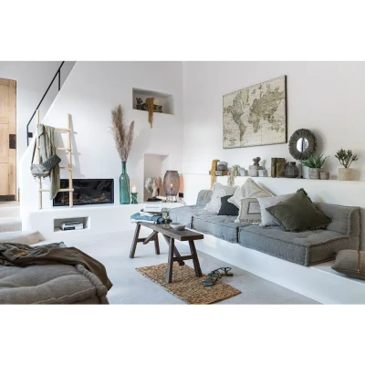 Afbeelding van J line Mat in Stro Naturel S