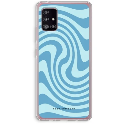 Afbeelding van Case Company® hoesje geschikt voor Samsung Galaxy A51 5G Swirl Blauw Soft Cover Telefoonhoesje Bescherming aan alle Kanten en Schermrand