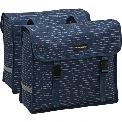 Afbeelding van Dubbele fietstas New Looxs Fiori Double Nomi 30 liter 37 x 33 12,5 cm (x2) blauw