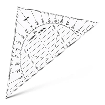 Image de Aristo AR1550 Équerre incassable (hypoténuse 16 cm, gaufrage en profondeur résistant à l&#039;abrasion, plastique Vivak PET G souple de 0,75 mm, fabriqué Autriche, transparent