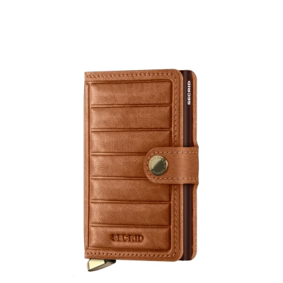 Afbeelding van Secrid Miniwallet Emboss Lines cognac Dames portemonnee