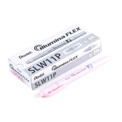 Afbeelding van Pentel illumina Flex SLW11P markeerstift met 2 punten, pastel, roze, 10 stuks